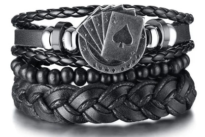 Pulseiras para homem e jovens elaboradas com materiais de alta qualidade conjunto de 4 pulseiras.. 