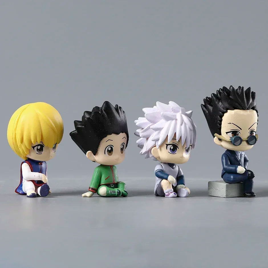 Set Leorio Gon Killua Kurapika Sitting Ver PVC Figurine Dolls Model Figure Toys Christmas Gift