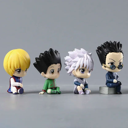 Set Leorio Gon Killua Kurapika Sitting Ver PVC Figurine Dolls Model Figure Toys Christmas Gift