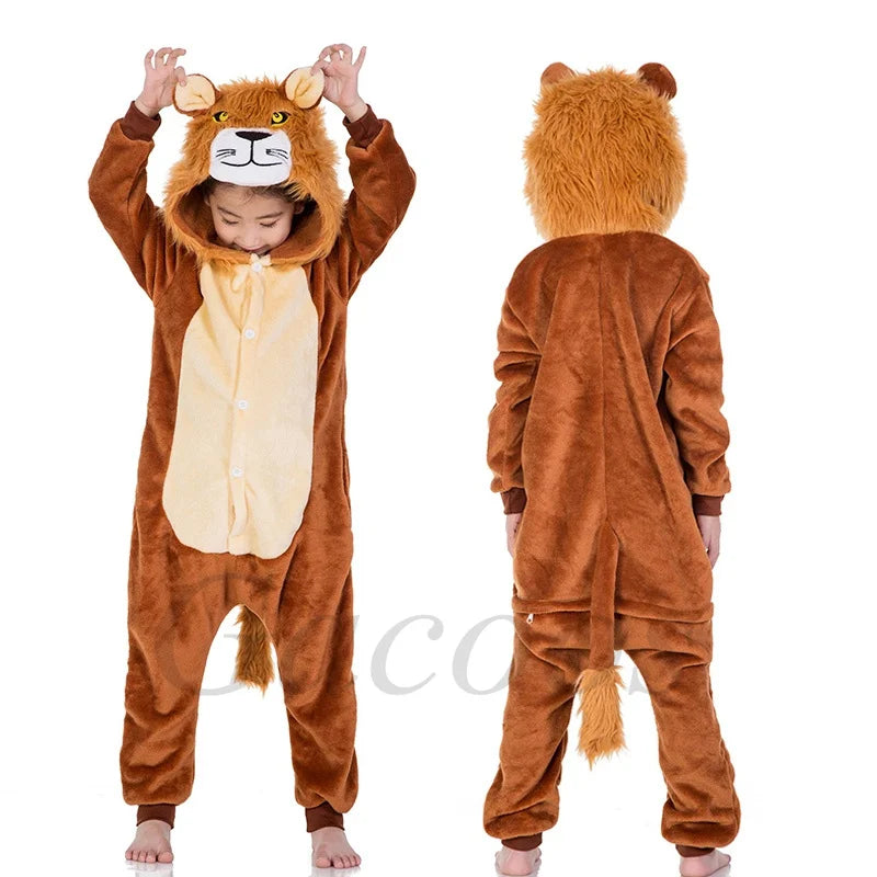 Kigurumi Dinosaur Unicorn Panda Onesie Hooded Pajamas New Kids Children Animal Jumpsuit Girls Boys Cosplay Costume Anime Pyjamas