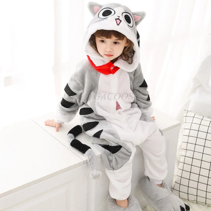 Kigurumi Dinosaur Unicorn Panda Onesie Hooded Pajamas New Kids Children Animal Jumpsuit Girls Boys Cosplay Costume Anime Pyjamas