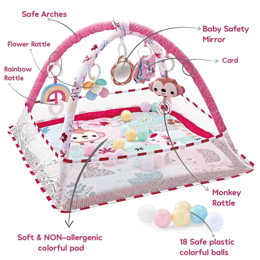 Multifunctional Fitness Frame Baby Crawling Blanket Play Mat Early Education Puzzle Game Activity Mat Newborn Gym Toys
