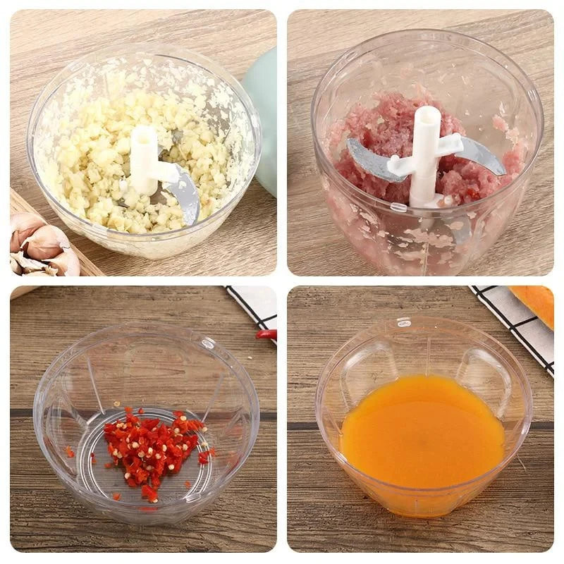 Rope Food Processor Silcer Shredder Salad Maker Garlic Onion Cutter Kitchen Tool Accessories500/900ML