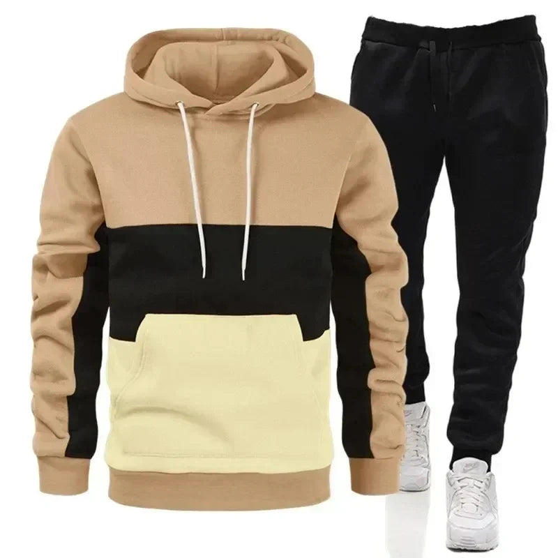 Moletom ou calça masculina, roupa esportiva casual, patch, alta qualidade, novo, 2 peças