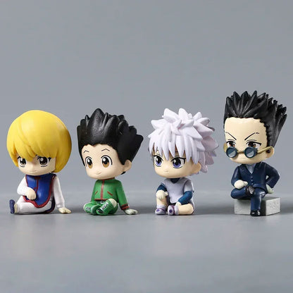 Set Leorio Gon Killua Kurapika Sitting Ver PVC Figurine Dolls Model Figure Toys Christmas Gift