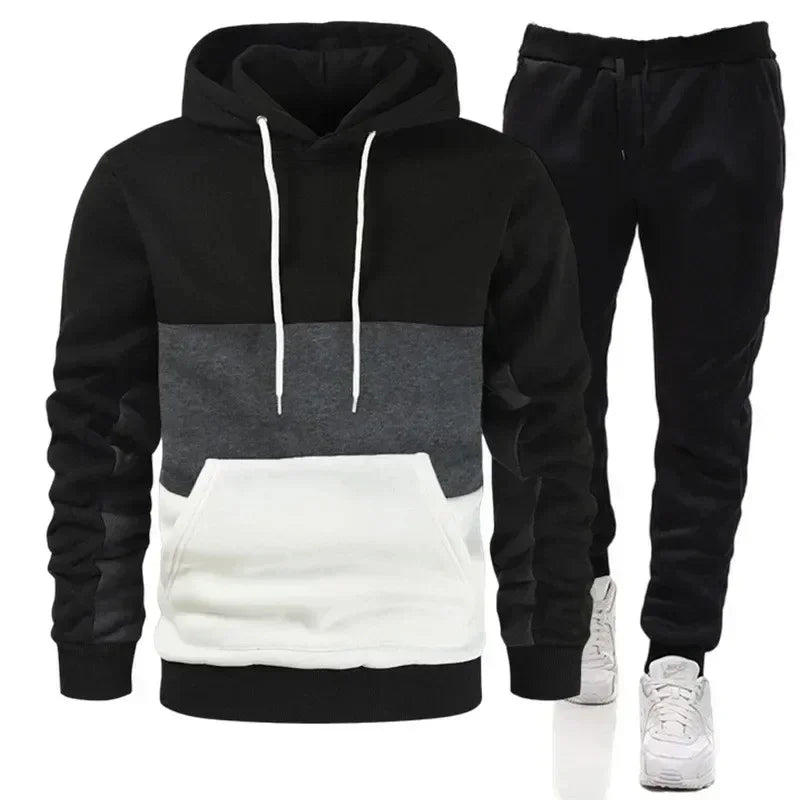 Moletom ou calça masculina, roupa esportiva casual, patch, alta qualidade, novo, 2 peças