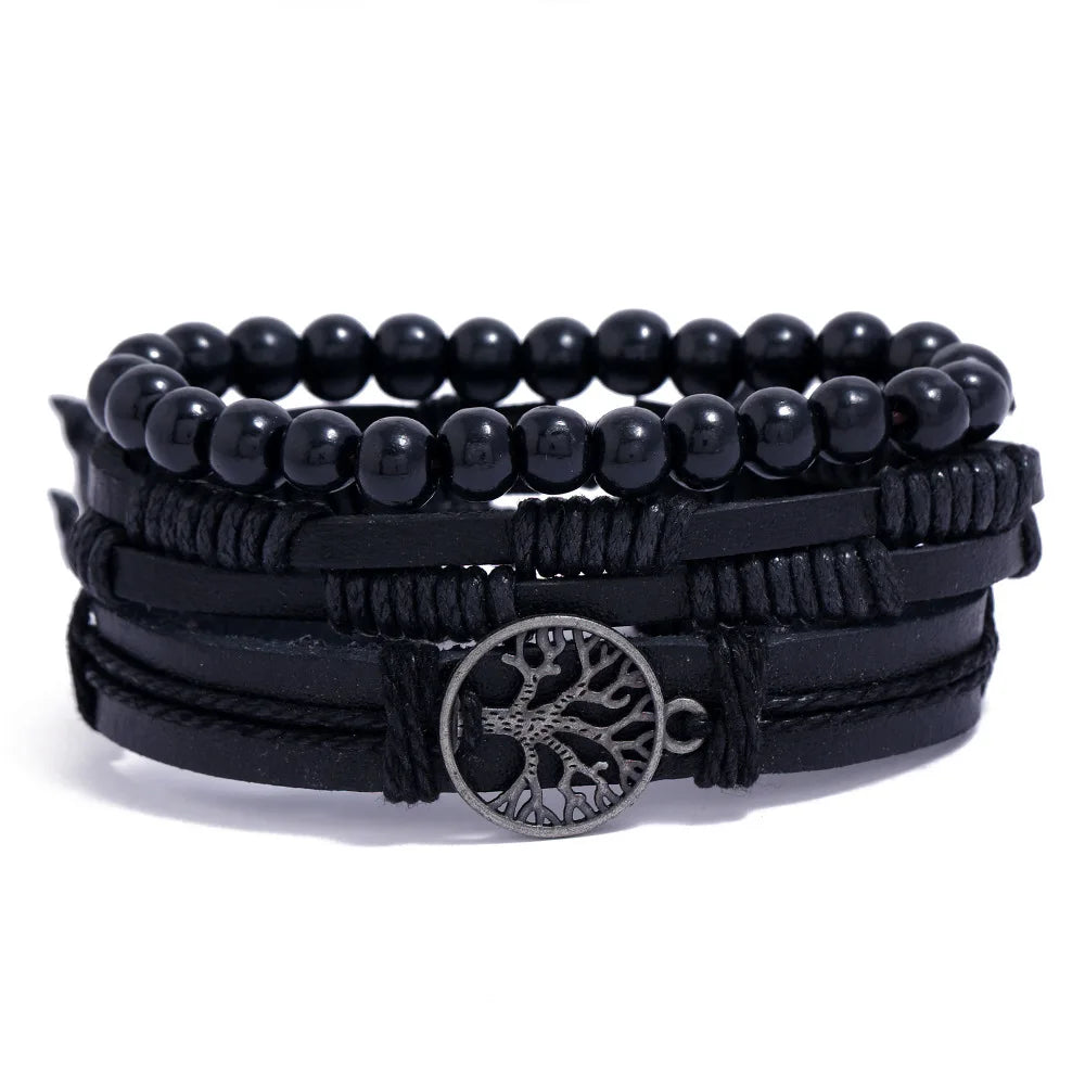Pulseiras para homem e jovens elaboradas com materiais de alta qualidade conjunto de 4 pulseiras.. 