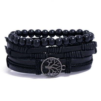Pulseiras para homem e jovens elaboradas com materiais de alta qualidade conjunto de 4 pulseiras.. 