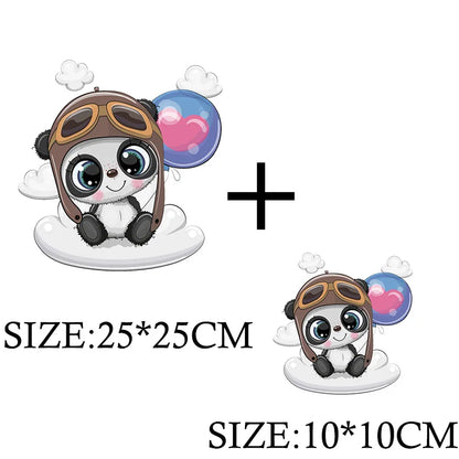 Cute Panda Cartoon Patch on Clothes Patches for Jackets Iron on DIY T shirt for Kids Hoodies Sweatshirt on Clothing Decor Custom