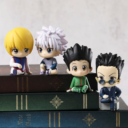 Set Leorio Gon Killua Kurapika Sitting Ver PVC Figurine Dolls Model Figure Toys Christmas Gift