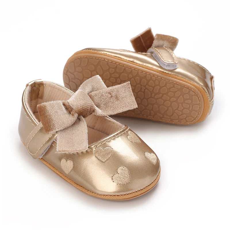 Baby Shoes Girl Rubber Sole Anti-slip Toddler First Walkers Infant Crib Shoes  Girl Moccasins
