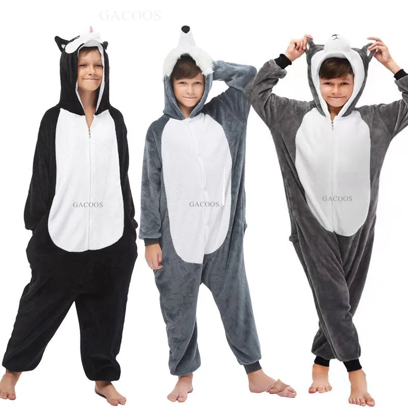 Kigurumi Dinosaur Unicorn Panda Onesie Hooded Pajamas New Kids Children Animal Jumpsuit Girls Boys Cosplay Costume Anime Pyjamas