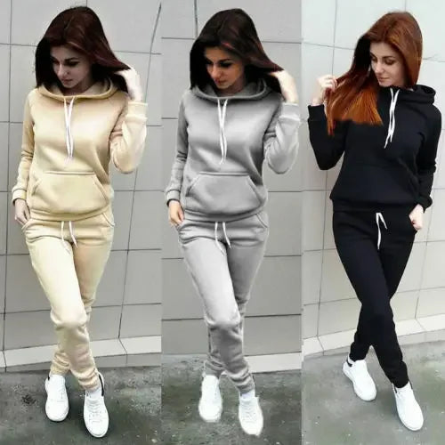 Women Fashion Casual Sweatshirt Ladies Sweat Suit Jogging Set Hot Sale Elegant Hoodies Sports Tops Pants Run Tracksuit