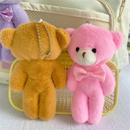 Bear  Cute Plush Teddy Bear Keychain Animal Plush Toy Bag Pendent Keychain Ornaments Girl Birthday Gift 13cm