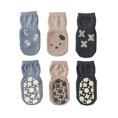 3 Pairs/Lot Cartoon Newborn Socks Children's Anti-slip Socks Spring and Autumn Cute Boy Cotton Baby Toddler Socks