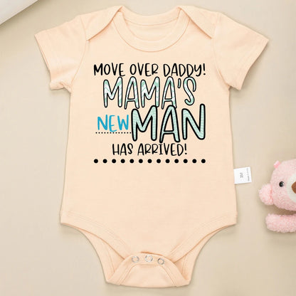 Mama's New Man Has Arrived Funny Newborn Boy Clothes Bodysuit Fashion Beautiful Fine Gift Infant Onesie Summer