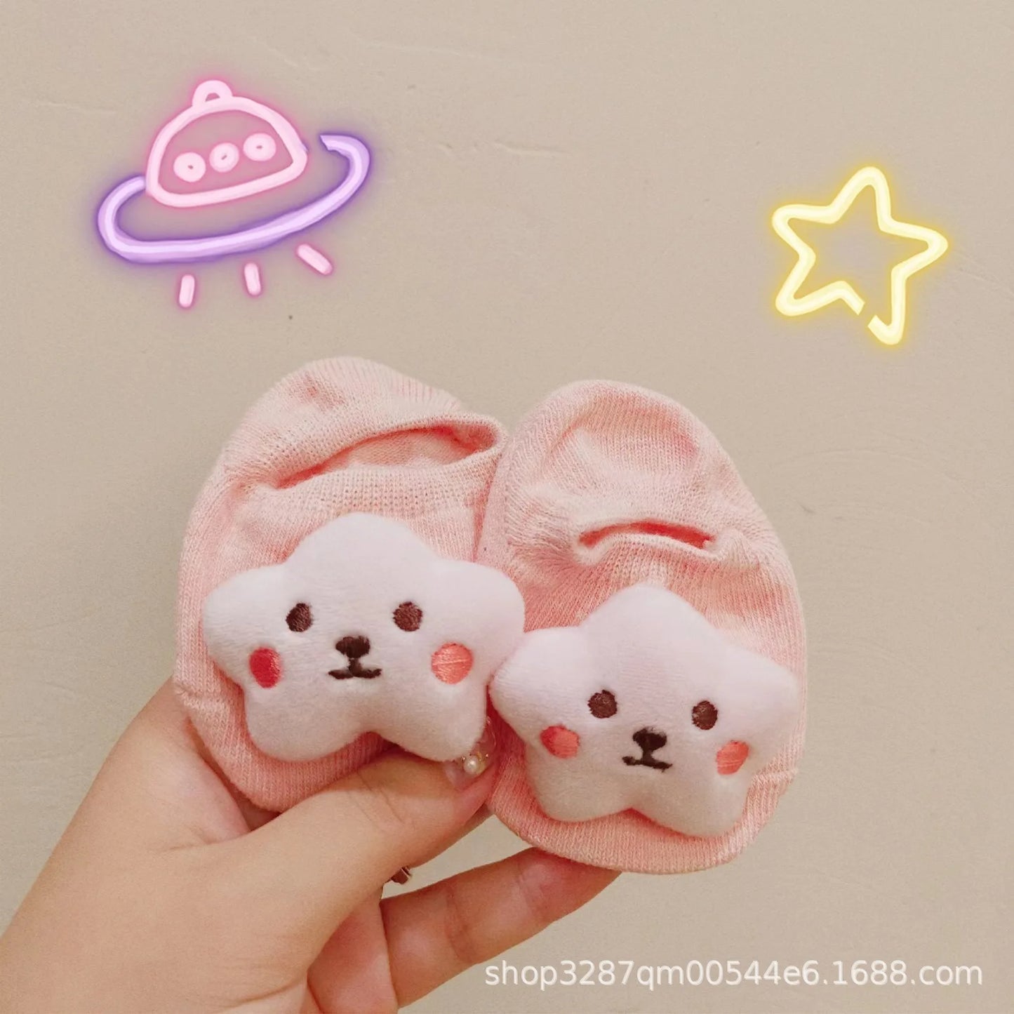 Spring Baby Girls Socks Newborn Mickey and Minnie Baby Socks Infant Baby Boy Socks Anti Slip Soft Cotton Floor Sock Shoes