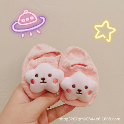Spring Baby Girls Socks Newborn Mickey and Minnie Baby Socks Infant Baby Boy Socks Anti Slip Soft Cotton Floor Sock Shoes