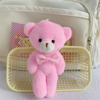 Bear  Cute Plush Teddy Bear Keychain Animal Plush Toy Bag Pendent Keychain Ornaments Girl Birthday Gift 13cm