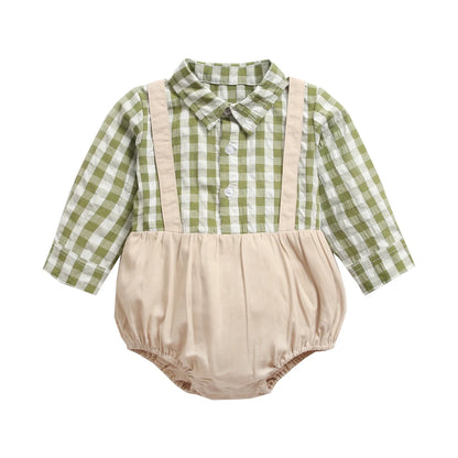 Sanlutoz Plaid Cotton Baby Boys Bodysuits Long Sleeve Baby Clothes Fashion Newborn Bodysuit for Boy