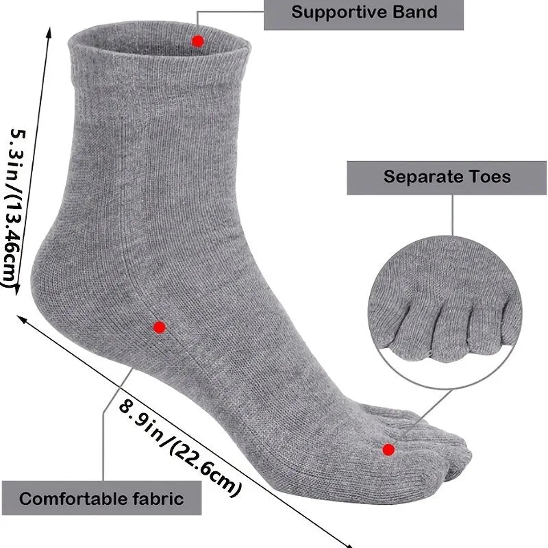 Men's Sweat Socks Toe Socks..Para homens  e jovens 4 Pairs