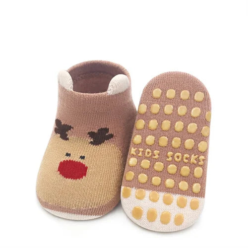 Newborn Baby Autumn Casual Infant's Home Anti Slip Cotton Toddler Cartoon Floor Socks.