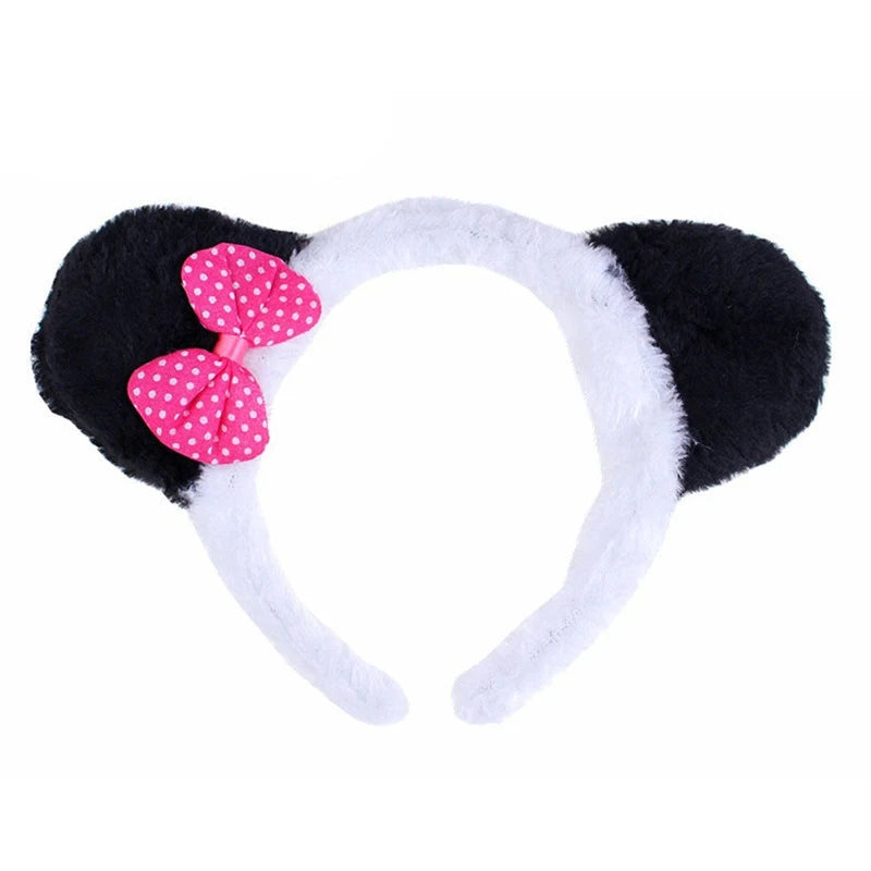 tiara Girls Cute Cow Giraffe Elephant Monkey Headband Kawaii Soft Cat Bear Tiger Panda Ears Headpiece Performance Birthday Party Wear