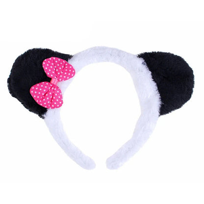 tiara Girls Cute Cow Giraffe Elephant Monkey Headband Kawaii Soft Cat Bear Tiger Panda Ears Headpiece Performance Birthday Party Wear