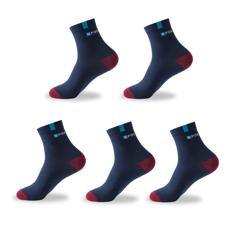 5 pares de meias de algodão tecido repiravel para homens, Descubra conforto e estilo.  Feito com carinho e qualidade para você.  Feito com carinho e qualidade para você.  Perfeito para seu dia.