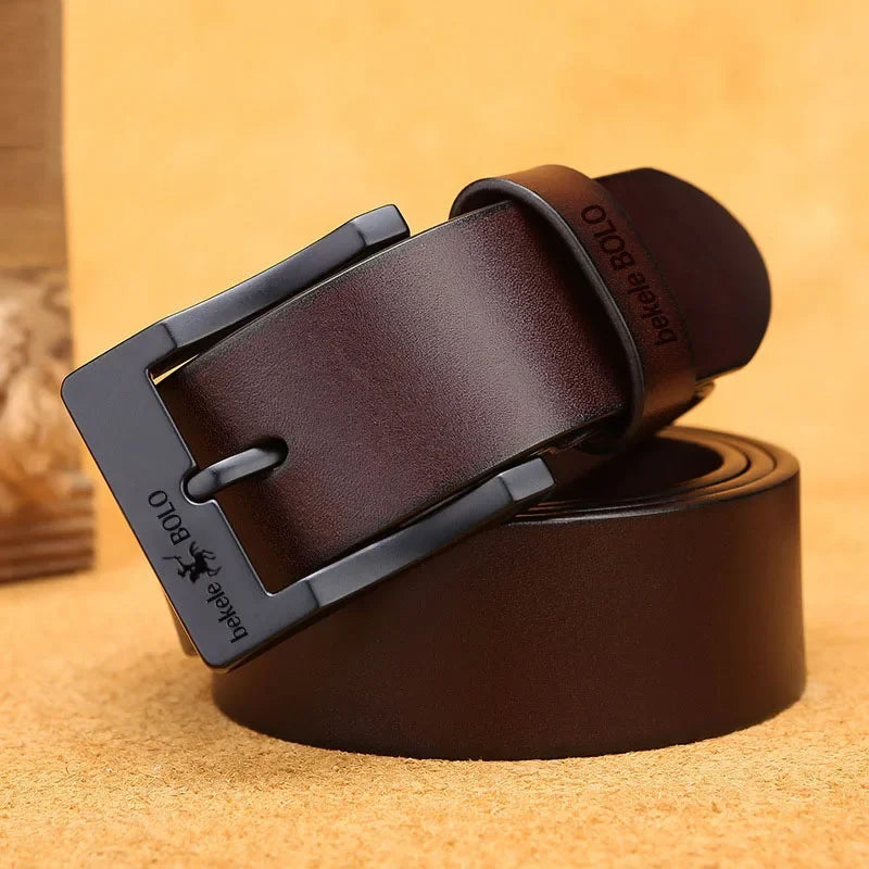 Cinto de couro genuíno de categoria elevada luxuoso para homens.Ideal para momentos especiais..