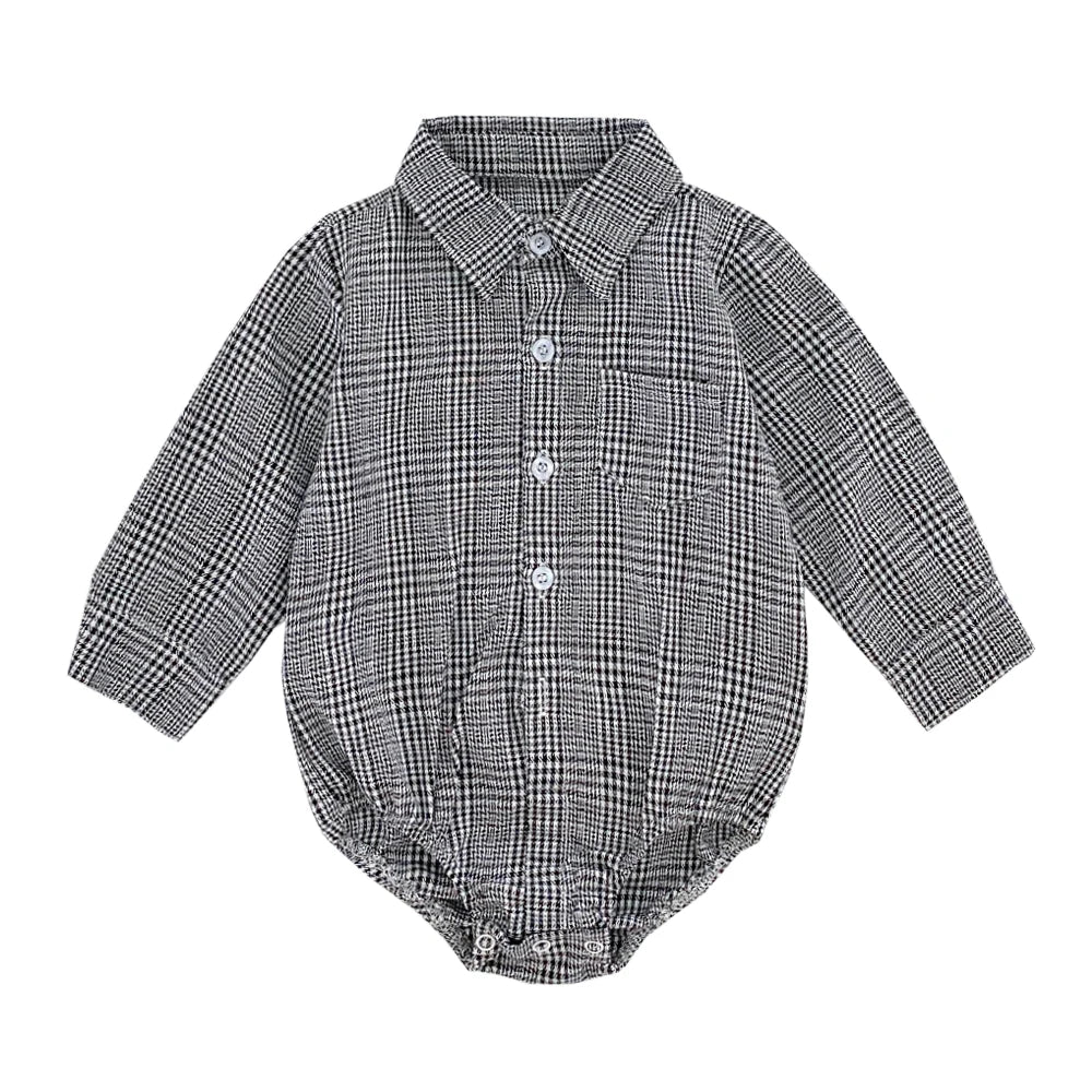 Sanlutoz Plaid Cotton Baby Boys Bodysuits Long Sleeve Baby Clothes Fashion Newborn Bodysuit for Boy