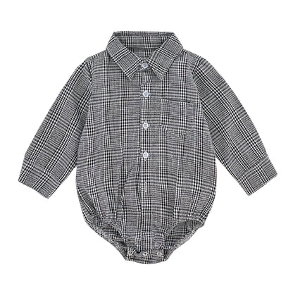 Sanlutoz Plaid Cotton Baby Boys Bodysuits Long Sleeve Baby Clothes Fashion Newborn Bodysuit for Boy