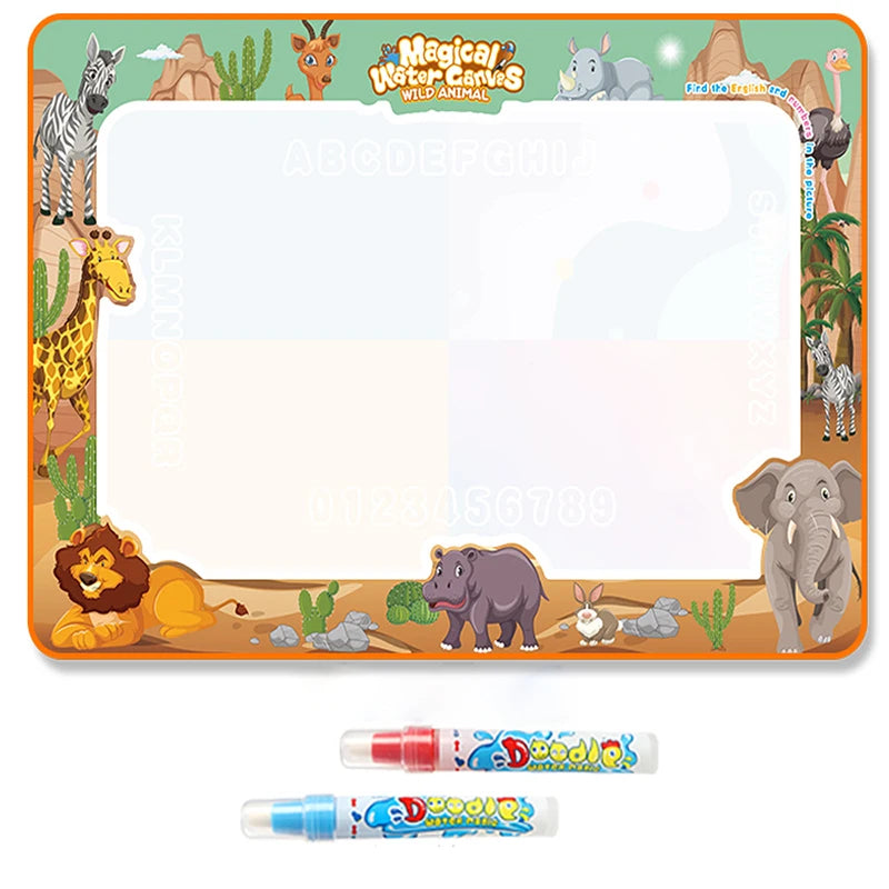 100x80cm Water Doodle Mat Magic Drawing Doodling Mat Coloring Mat Drawing Board Educational Toys for 2-7 Years Old Boys and Girl