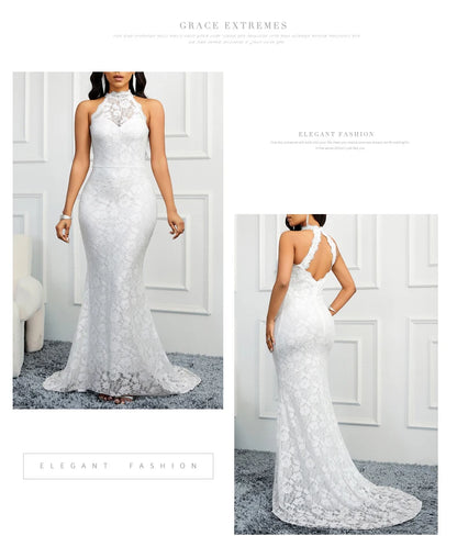 Luxury Wedding Dress Women  Mermaid Open Back V-Neck Lace Spaghetti Strap Bridal Gown Sweep Train Vestidos com rendas  colocadas com delicadez e a mão.