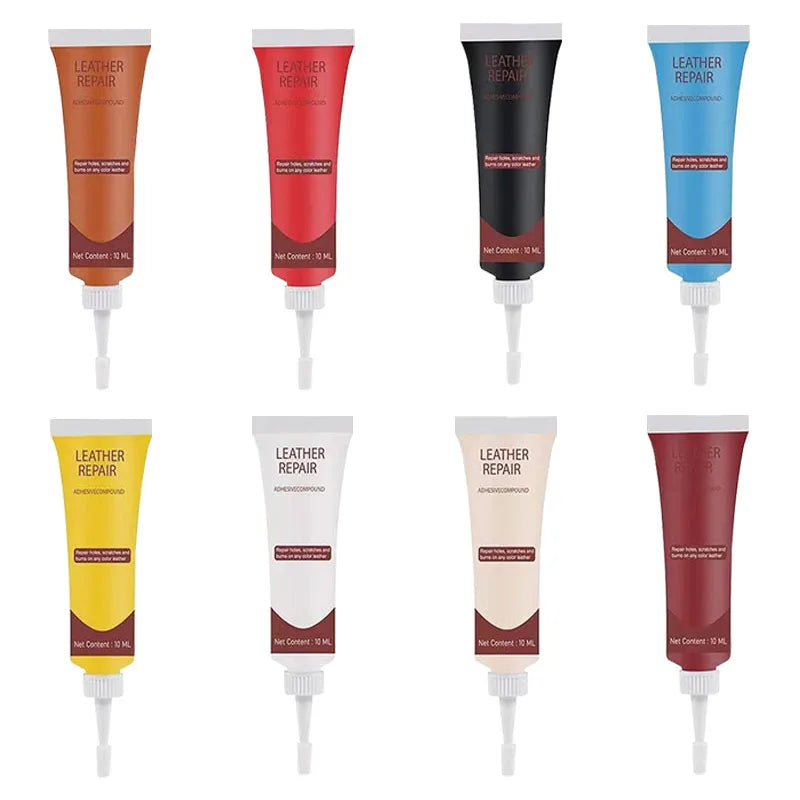 Para seu carro e  seus acentos de couro .Reparador de couro e outros  materiais sintéticos ou naturais para todas as cores reparo rápido  produto Italiano  embalagem de 10 ml.
