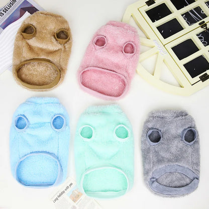 Dog Vest Clothes Winter Warm Dog Hoodies Cute Puppy Sweatshirt Soft Plush Cat Hoodies Pet Pullovers Dog Supplies