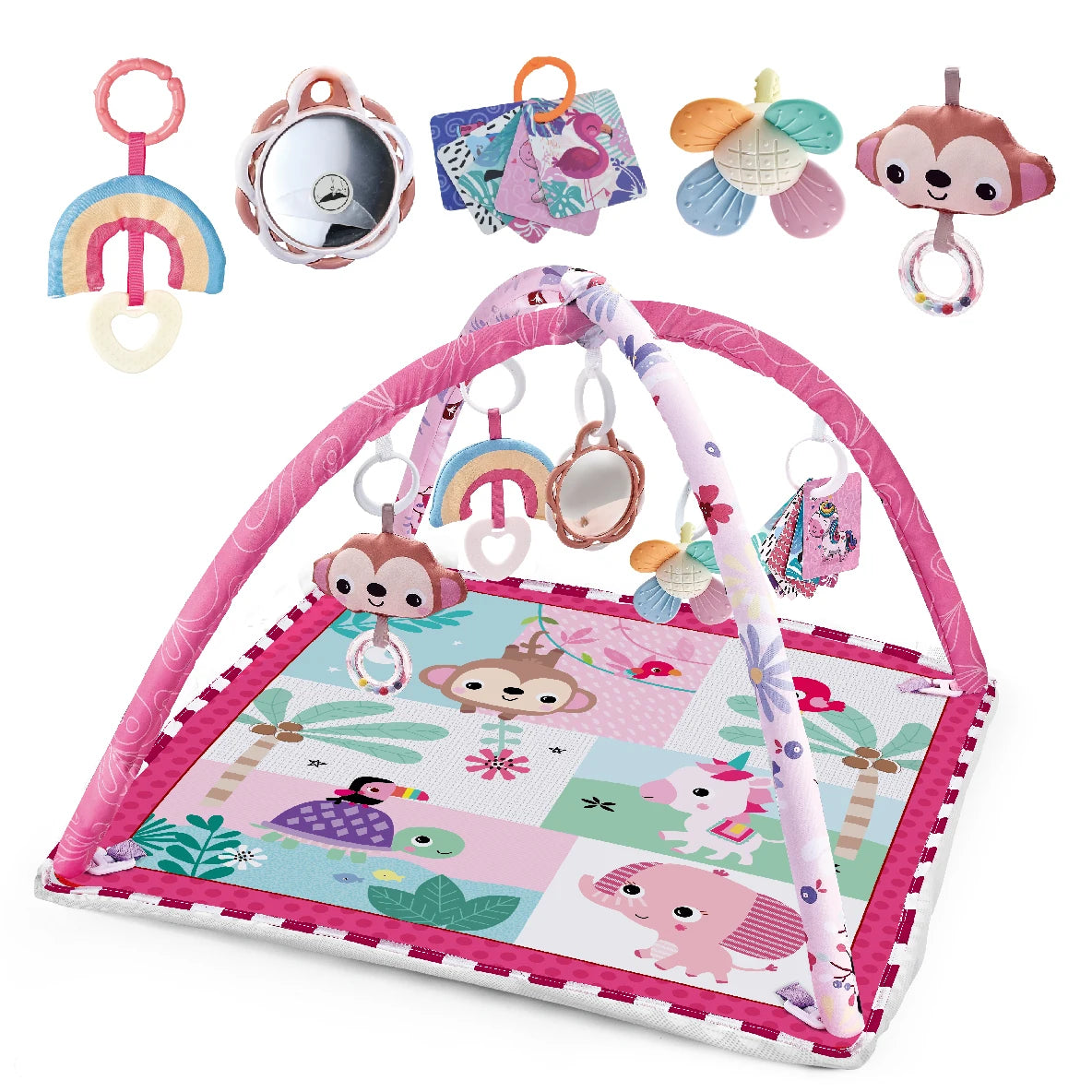 Multifunctional Fitness Frame Baby Crawling Blanket Play Mat Early Education Puzzle Game Activity Mat Newborn Gym Toys