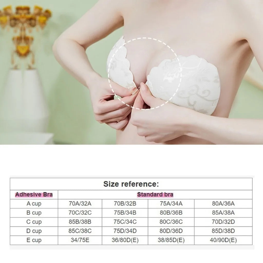 Sutiã push up adesivo com alças invisíveis para roupas sem costas Sutiã de silicone para mamilos Fita para mamilos sem alças reutilizável