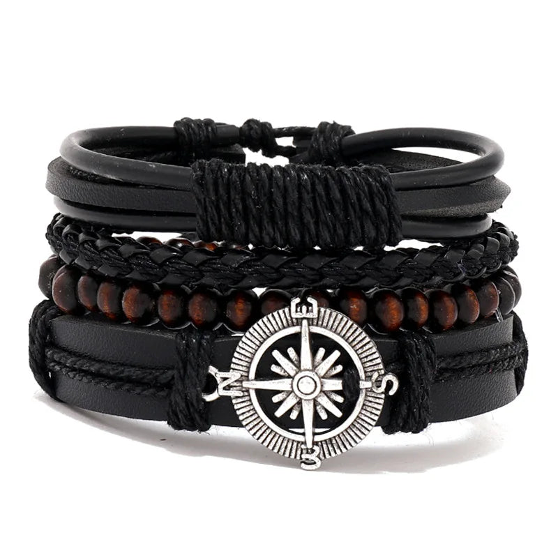 Pulseiras para homem e jovens elaboradas com materiais de alta qualidade conjunto de 4 pulseiras.. 