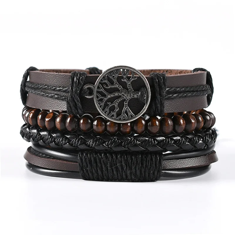 Pulseiras para homem e jovens elaboradas com materiais de alta qualidade conjunto de 4 pulseiras.. 