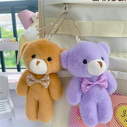 Bear  Cute Plush Teddy Bear Keychain Animal Plush Toy Bag Pendent Keychain Ornaments Girl Birthday Gift 13cm