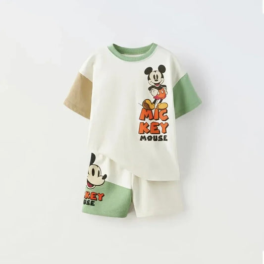 Two Piece Summer Boys Clothing Trendy Outdoor Wear Babies Printing T-shirt+Shorts para crianças doa 4 a 6 anos