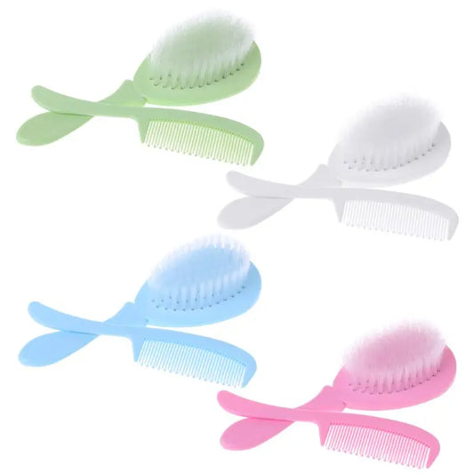 Conjunto  de cabelo para bebes  com 1 pente e uma escova.