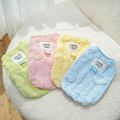 Dog Clothes Winter Teddy Bear Pomeranian Small Dog Pet Autumn and Winter Plush Traction Velvet Clothes Cat Supplies Puppy
