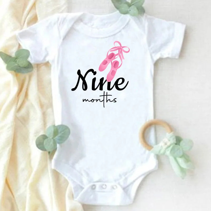 Monthly Milestone Baby Grow Bodysuit  Girls 1-12 Months Baby Shower Gift Month Pictures Monthly Jumpsuit Clothes Infant Romper