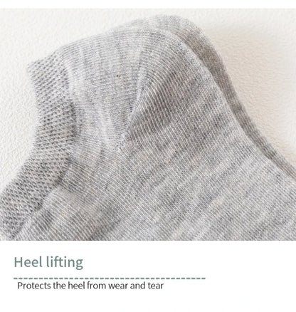 10 Pairs of Colored Cotton WOMEN'S Short Socks, Ankle Breathable Mesh Sports Socks, Summer Casual Solid Color Boat Socks