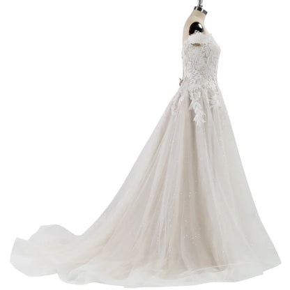 Luxury Off Shoulder Lace Wedding Dresses for Woman Ball Gown Elegant  Evening Party Gowns