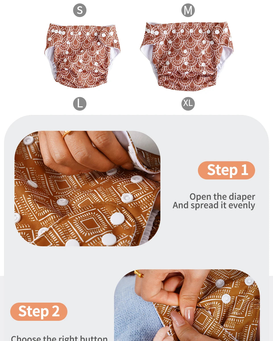 Fraldas de 3-15KG 3Pcs Set Pocket Diaper Suede Cloth Inner Washable&Reusable Absorbent Ecological Adjustable Baby Nappy Cover