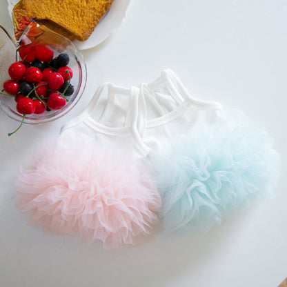Pet Mesh Suspender Puffy Skirt Layer By Layer Tutu Skirt Pet Dog Teddy Skirt Pet Clothing Puppy Clothes Clothes for Small Dogs