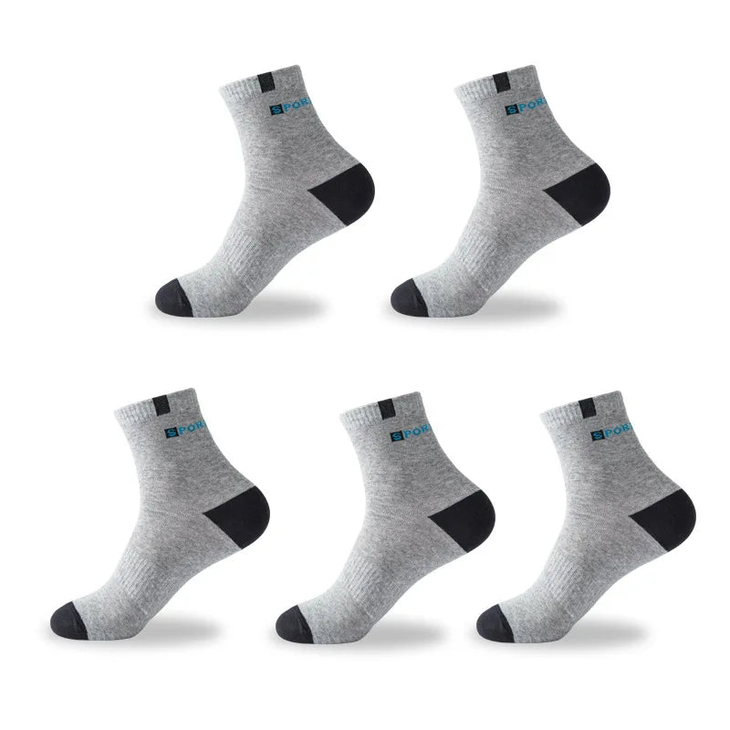 5 pares de meias de algodão tecido repiravel para homens, Descubra conforto e estilo.  Feito com carinho e qualidade para você.  Feito com carinho e qualidade para você.  Perfeito para seu dia.